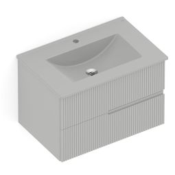 Gabinete 2 gavetas 700x470 Elite Cinza com Lavatório Elite Stone