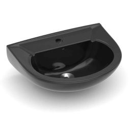 Lavatório para coluna 470x395 com furo central sem ladrão Saveiro e Azalea Preto