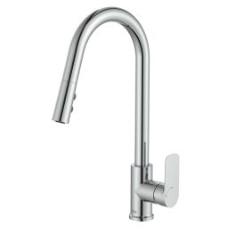 Monocomando para cozinha de mesa com bica extraível em U e duas funções Cala Cromado
