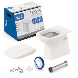 Kit de bacia convencional com assento termofixo e itens de instalação Debba Classic