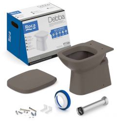 Kit de bacia convencional com assento termofixo e itens de instalação Debba Classic