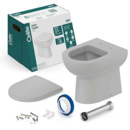 Kit de bacia convencional com assento termofixo e itens de instalação Smart