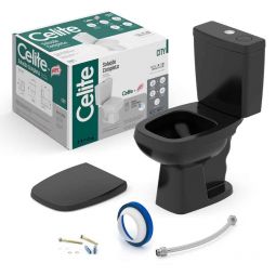 Kit de bacia com caixa acoplada Harpic 3/6L e itens de instalação City