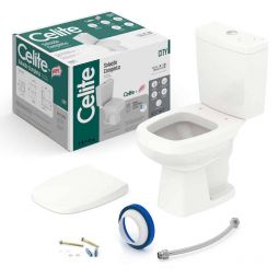 Kit de bacia com caixa acoplada Harpic 3/6L e itens de instalação City