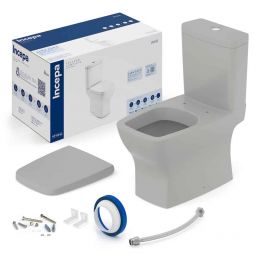 Kit de bacia com caixa acoplada com assento termofixo e itens de instalação Boss