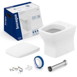 Kit de bacia convencional com assento termofixo e itens de instalação Boss