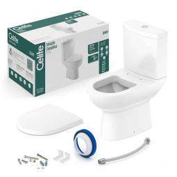 Kit de bacia com caixa acoplada e itens de instalação Smart