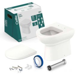 Kit de bacia convencional com assento termofixo e itens de instalação Smart