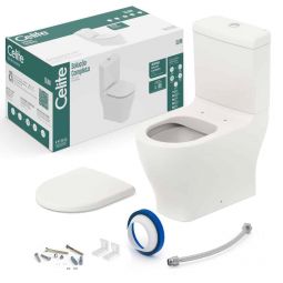 Kit de bacia com caixa acoplada e itens de instalação Slim