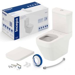 Kit de bacia com caixa, assento termofixo sofclose e complementos de instalação Prime