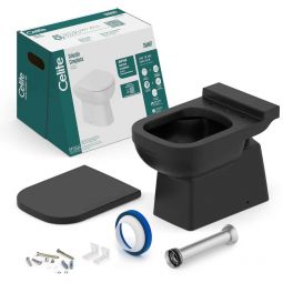 Kit de bacia convencional, assento termofixo e complementos de instalação Elite