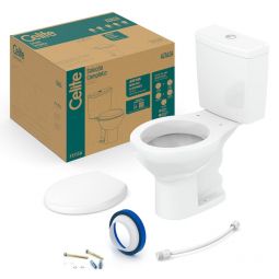 Kit de bacia com caixa acoplada, assento PP com Softclose® e itens de instalação Azálea