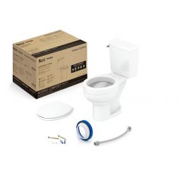 Kit de bacia com caixa acionamento lateral, assento PP com queda amortecida e complementos de instalação Acesso Comfort