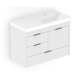 Kit de gabinete com 3 gavetas e 1 porta 80X36 com lavatório integrado Net
