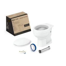Kit de bacia convencional, assento PP com queda amortecida e itens de instalação Acesso Comfort