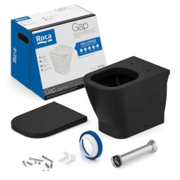 Kit de bacia convencional, assento termofixo com queda amortecida e itens de instalação Gap