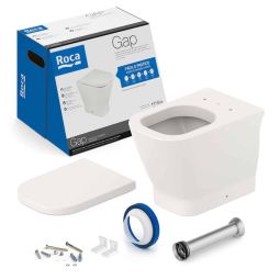 Kit de bacia convencional, assento termofixo com queda amortecida e itens de instalação Gap