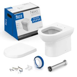 Kit de bacia convencional, assento termofixo com queda amortecida e itens de instalação Nexo