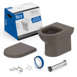 Kit de bacia convencional, assento termofixo com queda amortecida e itens de instalação Nexo
