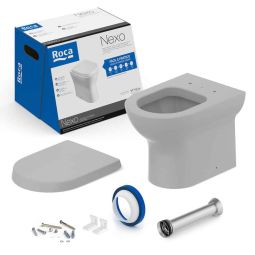 Kit de bacia convencional, assento termofixo com queda amortecida e itens de instalação Nexo