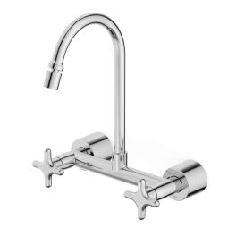 Misturador para cozinha de parede externo com bica móvel e arejador articulado Cross