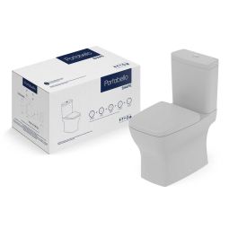 Kit de bacia com caixa, assento termofixo com queda amortecida e itens de instalação Shape Portobello