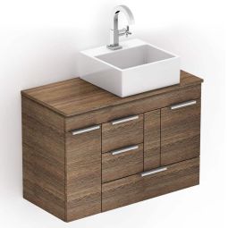 KIT GABINETE BASIC COM GAVETA E PORTA 80X38 COM CUBA DE APOIO Q6