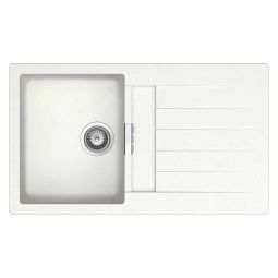 Pia de sobrepor para cozinha reversível em Quarzex® 860x500x200 Oslo com válvula e sifão