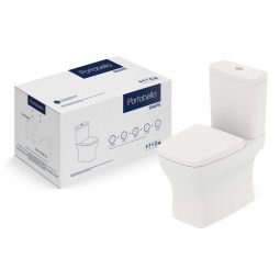 Kit de bacia com caixa, assento termofixo com queda amortecida e itens de instalação Shape Portobello