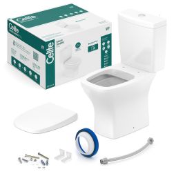 Kit de bacia Rimless com caixa acoplada 3/6L e itens de instalação Vip