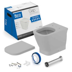 Kit de bacia convencional, assento termofixo com queda amortecida e itens de instalação Gap