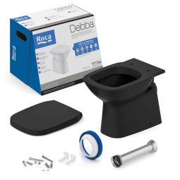 Kit de bacia convencional, assento termofixo com queda amortecida e itens de instalação Debba Classic