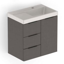 Kit Arenal Gabinete Gaveta e Porta 60X38 com Cuba Beige