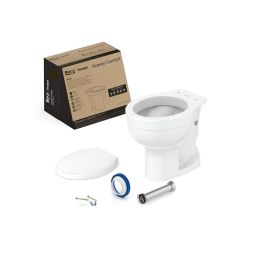 Kit de bacia convencional, assento PP com queda amortecida e itens de instalação Acesso Comfort