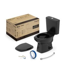 Kit de bacia com caixa, assento PP com queda amortecida e itens de instalação Thema