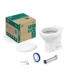 Kit de bacia convencional com assento PP e itens de instalação Azálea