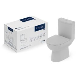 Kit de bacia com caixa acoplada, assento termofixo softclose e itens de instalação Slim Portobello stone