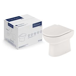 Kit de bacia convencional, assento termofixo softclose e itens de instalação Slim Portobello beige