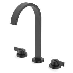 Misturador para lavatório de mesa com bica alta e válvula Simple preto matte